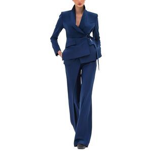 Bgl Womens  2Pc Wool-Blend Blazer & Skirt Set, Blue